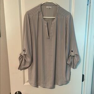 Women's Gray Striped Top